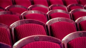 theater, chairs, red